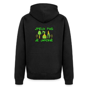 jardiner, jardinage, fan de jardinage - Veste à capuche bio Premium Unisexe - noir - Dos - Nico (187cm)