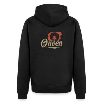 Queen Afro Silhouette - Unisex Premium Organic Zip Hoodie - black - Back - Nico (187cm)