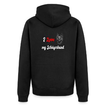 J'adore mon berger allemand - Veste à capuche bio Premium Unisexe - noir - Dos - Nico (187cm)
