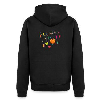 Sommer Party im eigenen Garten mit Lampions - Unisex Premium Bio Zip Hoodie - Schwarz - Hinten - Nico (187cm)