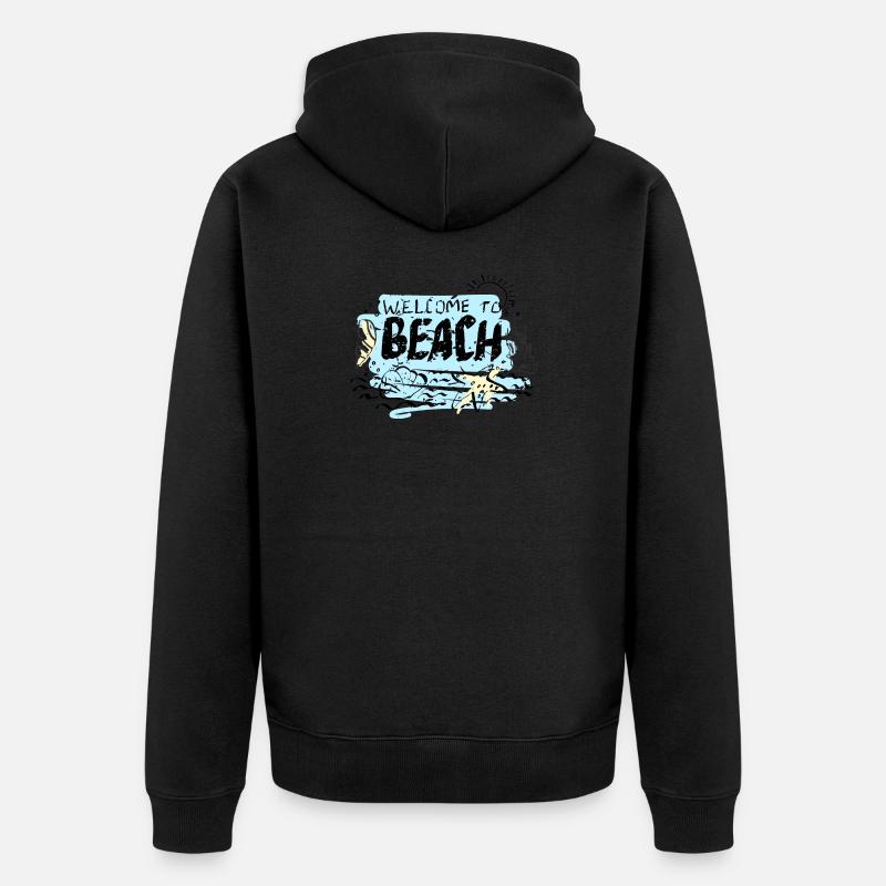 Willkommen bei Beach Scene - Unisex Premium Bio Zip Hoodie - Schwarz