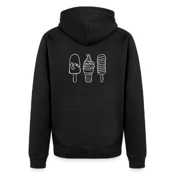 Ventilateur de crème glacée - Veste à capuche bio Premium Unisexe - noir - Dos - Nico (187cm)
