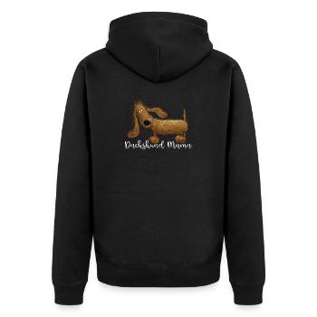 Dachshund Mama Pour la maîtresse teckel - Veste à capuche bio Premium Unisexe - noir - Dos - Nico (187cm)