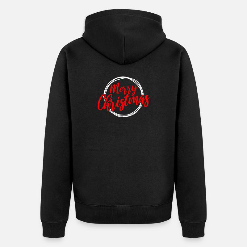 Joyeux Noël Script Circle - Veste à capuche bio Premium Unisexe - noir