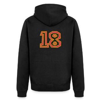 18. 18 ANS. 18e ANNIVERSAIRE. ANNIVERSAIRE 18 ANS. - Veste à capuche bio Premium Unisexe - noir - Dos - Nico (187cm)