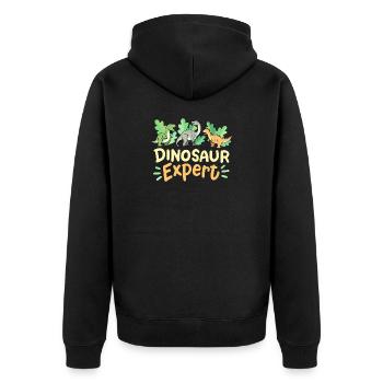 Dinosaurierliebhaber Dinosaurierexperte - Unisex Premium Bio Zip Hoodie - Schwarz - Hinten - Nico (187cm)