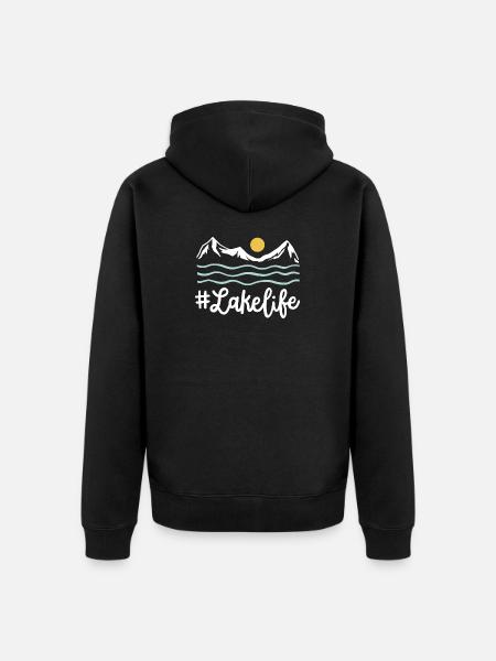 Leben am See - Unisex Premium Bio Zip Hoodie - Schwarz