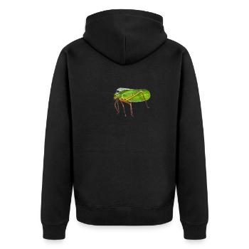 my Giant Hooded Katydid. nature pic, no graphics - Unisex Premium Bio Zip Hoodie - Schwarz - Hinten - Nico (187cm)