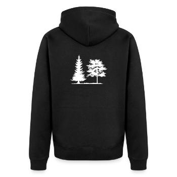 Tree, Spruce, Forest, Camping, Nature, Mixed Forest, Pine - Unisex Premium Organic Zip Hoodie - black - Back - Nico (187cm)
