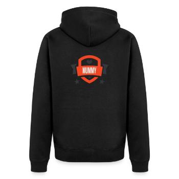 Maman d'Amour - Muttertag - Unisex Premium Bio Zip Hoodie - Schwarz - Hinten - Nico (187cm)