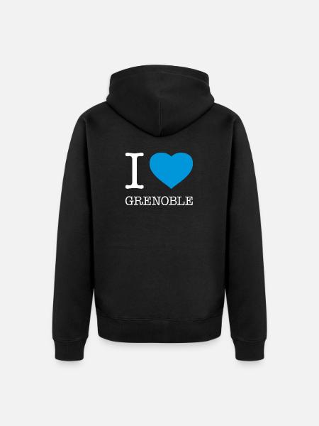 J’ADORE GRENOBLE - Veste à capuche bio Premium Unisexe - noir