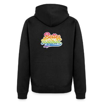 LGBT Pride Month - Better Together - Unisex Premium Organic Zip Hoodie - black - Back - Nico (187cm)