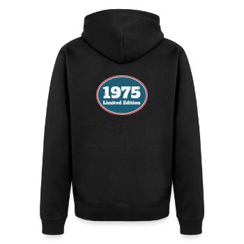 1975 Édition limitée - Veste à capuche bio Premium Unisexe - noir - Dos - Nico (187cm)