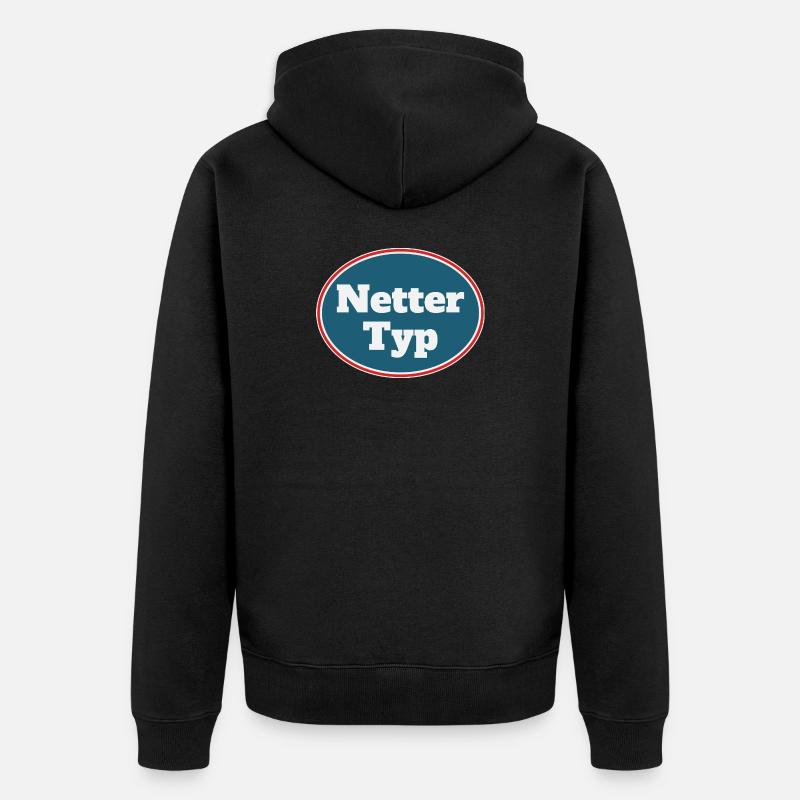 Netter Typ - Unisex Premium Bio Zip Hoodie - Schwarz
