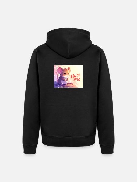 Mouse Fluff me - Unisex Premium Organic Zip Hoodie - black