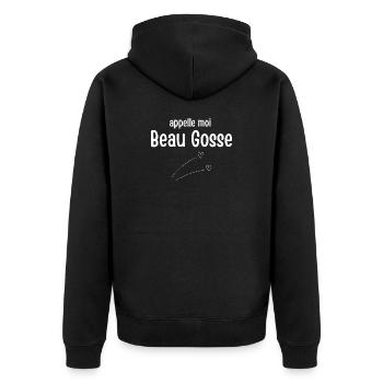 Appelle moi Beau Gosse - Veste à capuche bio Premium Unisexe - noir - Dos - Nico (187cm)
