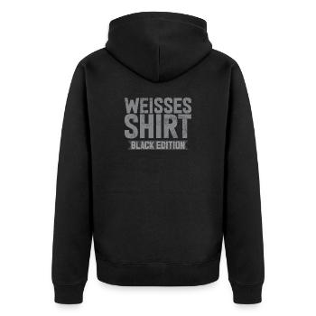 Chemise Blanche Édition Noire Drôle de Dicton - Veste à capuche bio Premium Unisexe - noir - Dos - Nico (187cm)