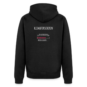 Klimaforscherin Student Beruf Ausbildung Umwelt - Unisex Premium Bio Zip Hoodie - Schwarz - Hinten - Nico (187cm)
