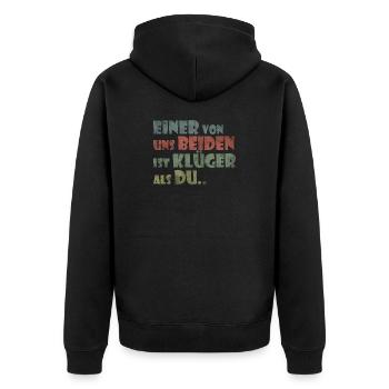 L’un de nous est plus intelligent que toi, c’est amusant à dire - Veste à capuche bio Premium Unisexe - noir - Dos - Nico (187cm)