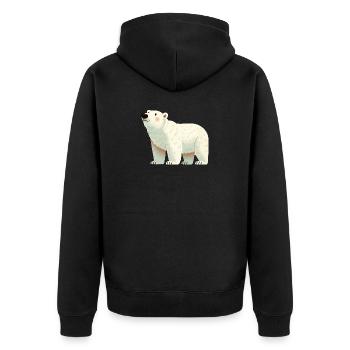 Eisbär - Unisex Premium Bio Zip Hoodie - Schwarz - Hinten - Nico (187cm)