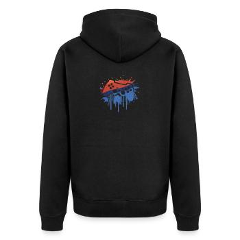 Gaming retro - Unisex Premium Bio Zip Hoodie - Schwarz - Hinten - Nico (187cm)