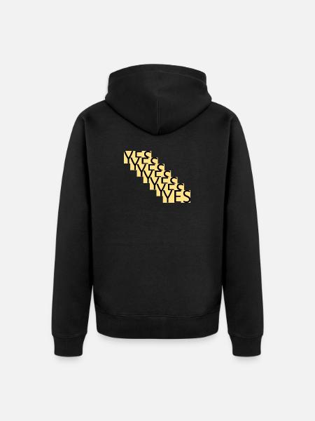 YES – Step statement in gold - Unisex Premium Organic Zip Hoodie - black