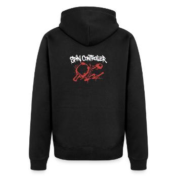 Spin Controller Graffiti - Unisex Premium Bio Zip Hoodie - Schwarz - Hinten - Nico (187cm)