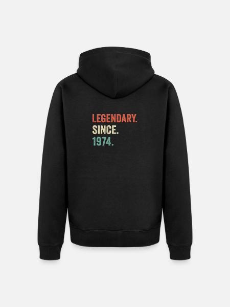 legendary since 1974 - Unisex Premium Organic Zip Hoodie - black