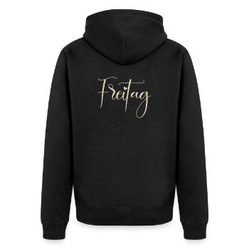 Freitag - Unisex Premium Bio Zip Hoodie - Schwarz - Hinten - Nico (187cm)