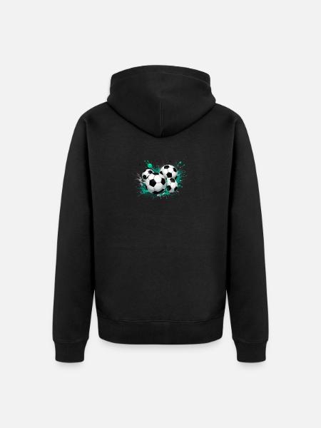 Das Fußballdesign zum Großereignis - Unisex Premium Bio Zip Hoodie - Schwarz