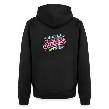Schlager Party Crew Mallorca Festival JGA Malle - Unisex Premium Bio Zip Hoodie - Schwarz - Hinten - Nico (187cm)
