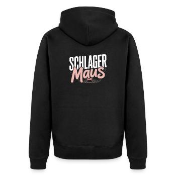 Schlager Maus Party Crew JGA Frauen Schlagermaus - Unisex Premium Bio Zip Hoodie - Schwarz - Hinten - Nico (187cm)