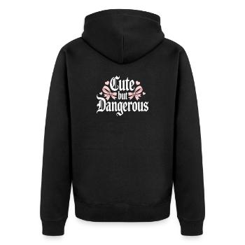 Süß Aber Gefährlich Cute Kawaii Aesthetic Katze - Unisex Premium Organic Zip Hoodie - black - Back - Nico (187cm)