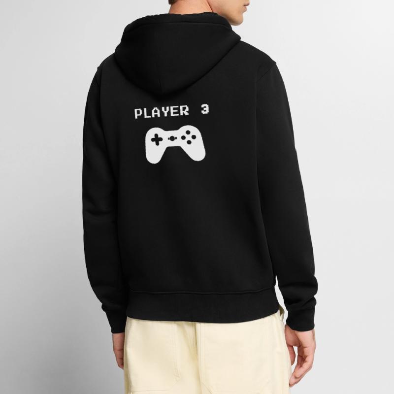 Retro Pixel Controller Unisex Premium Organic Zip Hoodie