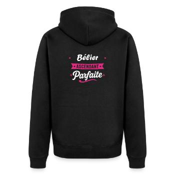 Bélier Ascendant Parfaite - Veste à capuche bio Premium Unisexe - noir - Dos - Nico (187cm)
