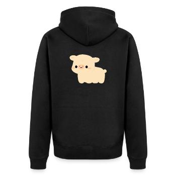 Charolais Cow - Unisex Premium Organic Zip Hoodie - black - Back - Nico (187cm)