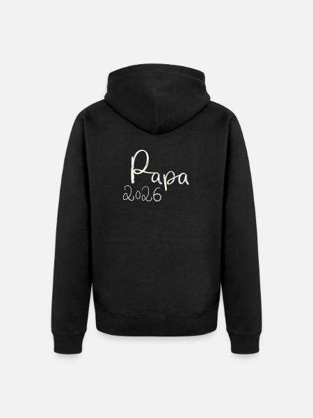 Dad 2026 Hand Lettering - Unisex Premium Organic Zip Hoodie - black