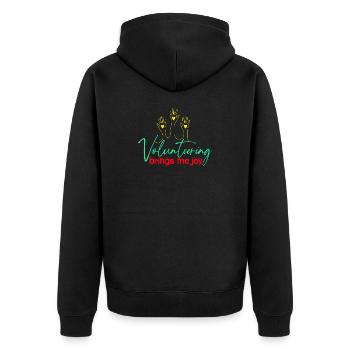 Volunteer Appreciation Brings Me Joy Volunteer - Unisex Premium Organic Zip Hoodie - black - Back - Nico (187cm)