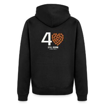 40 Years Bike Still Riding Birthday Gift - Unisex Premium Organic Zip Hoodie - black - Back - Nico (187cm)