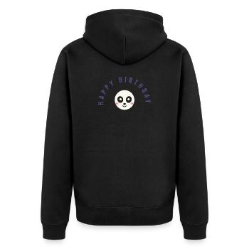 JOYEUX ANNIVERSAIRE. HAPPY BIRTHDAY. ANNIVERSAIRE. - Veste à capuche bio Premium Unisexe - noir - Dos - Nico (187cm)