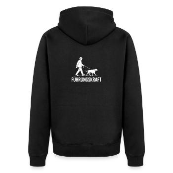 Hund Führungskraft Herrchen Hunde Gassi Gehen - Unisex Premium Bio Zip Hoodie - Schwarz - Hinten - Nico (187cm)
