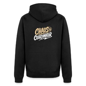 Chemise de la Coordinateur du Chaos Drôle - Veste à capuche bio Premium Unisexe - noir - Dos - Nico (187cm)