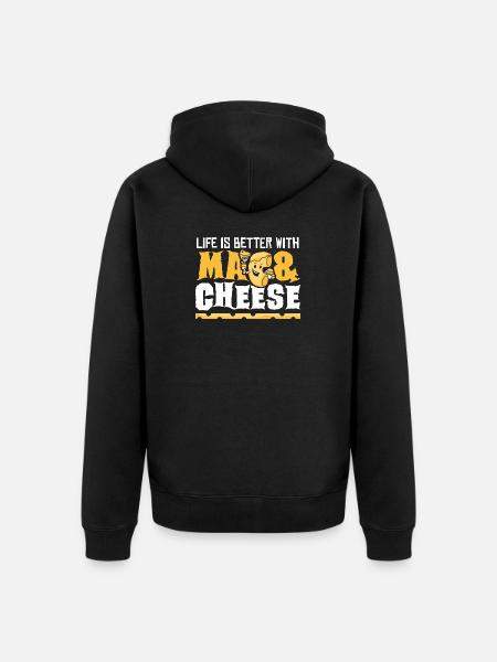 Makkaroni und Käse Mac and Cheese - Unisex Premium Bio Zip Hoodie - Schwarz