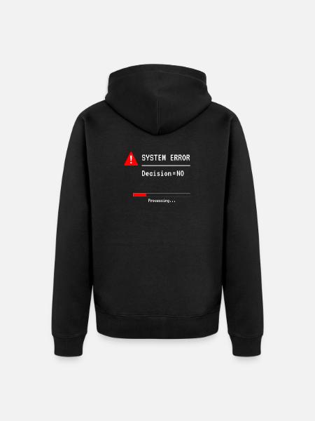 System Error – Funny Tech Shirt - Unisex Premium Bio Zip Hoodie - Schwarz