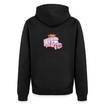 Pink Camper / Female Camper / Camper / Pink - Unisex Premium Organic Zip Hoodie - black - Back - Nico (187cm)