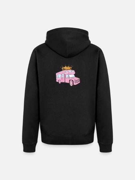 Pink Camper / Female Camper / Camper / Pink - Unisex Premium Organic Zip Hoodie - black