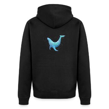 Humpback Whale - Unisex Premium Bio Zip Hoodie - Schwarz - Hinten - Nico (187cm)
