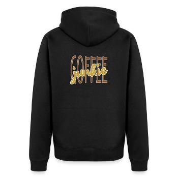 Coffee drinker coffee saying coffee lover - Unisex Premium Organic Zip Hoodie - black - Back - Nico (187cm)