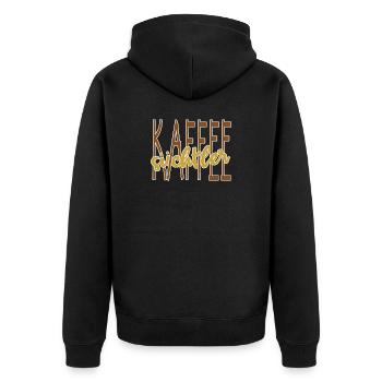 Kaffee Trinken Spruch Koffein Kaffeeliebhaber - Unisex Premium Bio Zip Hoodie - Schwarz - Hinten - Nico (187cm)