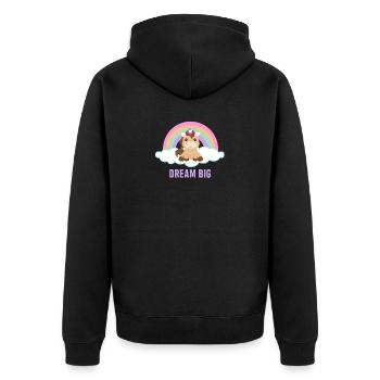 Dream big - Unisex Premium Organic Zip Hoodie - black - Back - Nico (187cm)